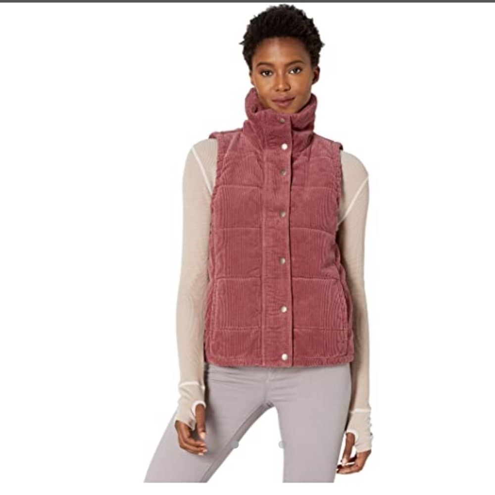 Mododoc Corduroy Funnel Neck Snap Front Vest sz -M